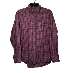 Uniqlo Men Plaid Button Long Sleeve Shirt Size Medium Grunge Fall Casual Outdoor